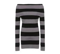 CABULE Goth Abiti Punk Gotico Strega Scuro Accademia Delle Donne Fuori Spalla Abito Lavorato A Maglia Y2K Fata Grunge Abiti Halloween Wear-Nero, M