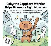 Caby the Capybara Warrior Helps Dinosaurs Fight Monsters: A Cute Action Adventure Coloring Book with Bonus Activity Pages for Kids