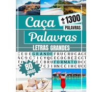 Caça Palavras: Portuguese Puzzle Game - Letras Grandes | Livro com 80 Jogos & + de 1300 palavras | Grande Formato 21 x 29,7 cm | Passatempo - Presente para Tempos livres, Ferias e Viagens