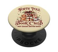 Cacao caldo servito al North Pole Book Club | Libro di lettura Nerd PopSockets PopGrip Adesivo
