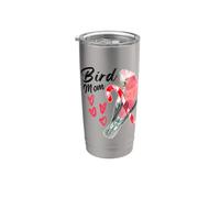 Cacatua dal petto rosa - Pappagallo Uccello Mamma Acquerello Bicchiere termico in acciaio inox doppia parete