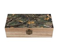 Caccia Camoufage Scatola del tesoro in legno contenitore 20,9 cm x 9,4 cm x 5,8 cm scatole dei ricordi con coperchio incernierato e chiusura frontale