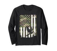 Caccia colomba su mimetica bandiera americana per Hunter Dad Camouflage Maglia a Manica