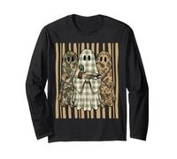 Caccia Halloween Camicia Mallard Duck Ghost Hunter Camo Uomo Maglia a Manica