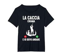 Caccia Previsioni del Fine Settimana Caccia Cacciatore Maglietta, Donna Plus-Size, Nero, 2X
