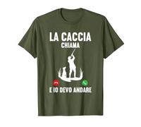 Caccia Previsioni del Fine Settimana Caccia Cacciatore Maglietta, Uomo, Oliva, L