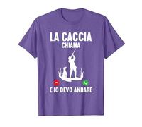 Caccia Previsioni del Fine Settimana Caccia Cacciatore Maglietta, Uomo, Viola mélange, L