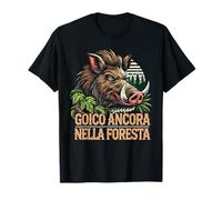 Caccia Uomo Cacciatore Cinghiale Gioco Ancora nella Foresta Maglietta