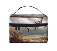 Caccia Volare Anatre Selvatiche Grande Capacità Portatile Impermeabile Sacchetto Cosmetico 23x17x16cm per Viaggi Sport All'aria Aperta Regalo Compagno di Nozze, Nero , Taglia unica