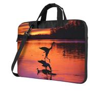 Caccia Volare Anatre Selvatiche Stampa Ultra-Sottile Portatile Laptop Bag Borse A Tracolla Per Le Donne Degli Uomini Weekend Viaggi, Nero , 15.6 inch