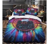 Cacciatore di sogni Set Di Copripiumino 3 pezzi morbida stampa 3D con federe con cerniera decorazione per camera da letto Decorazioni fantasy copripiumino for ragazze e adulti King（220x240cm）