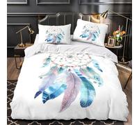 Cacciatore di sogni Set Di Copripiumino 3 pezzi stampa 3D con federa incluso federe decorazione per la camera dei bambini Design tribale artistico copripiumino for ragazze e adulti King（220x240cm）