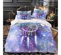 Cacciatore di sogni Set Di Copripiumino Set di 3 Pezzi microfibra morbida motivo 3D con cerniera con federe Arte fantasy_1 copripiumino for adulti e adolescenti Single（140x200cm）