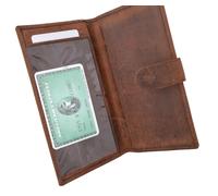 Cacciatore Marrone Rfid Blocco Vera Pelle Standard Libretto Assegni Cover Scatto