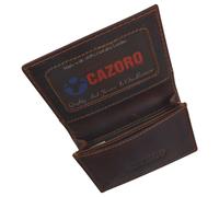 Cacciatore Marrone Rfid Blocco Vintage IN Vera Pelle Uomo 19 Card Custodia Id