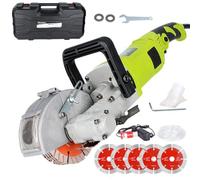 Cacciatore Muro Elettrico Macchina Taglio Solchi 4000W，5 Lame Seghetto，Profondità Larghezza Regolabile，Valigetta，Pompa Acqua Tubo，Adattatore Aspirapolvere(Green)