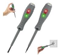 Cacciavite 2 in 1 con Coppia Forte e Magnete 2 Pezzi,Rivelatore di Corrente,Testa di Cacciavite Magnetico,Set di Cacciaviti per Rilevare Circuiti CA/CC (Piatto+Phillips)