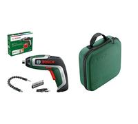 Cacciavite a batteria Bosch IXO Compact, Flexi-Set (7a generazione; 3,6 V; 2,0 Ah; con prolunga flessibile e cavo micro-USB; inclinazione fino a 180°; 10 punte) + borsa portautensili Bosch