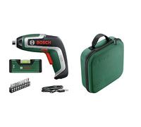 Cacciavite a batteria Bosch IXO con set di livella a bolla (7a generazione; 3,6 V; 2,0 Ah; 5,5 Nm; il set include una mini livella a bolla, con cavo micro-USB) + borsa portautensili Bosch per utensili