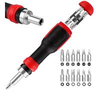 Cacciavite a Cricchetto 13 in 1, Kit Magnetico con Punte in Acciaio CR-V | Design a 3 Vie ad Alta Coppia, Manico Ergonomico Antiscivolo, Ideale per Montaggio Mobili e Riparazioni Domestiche