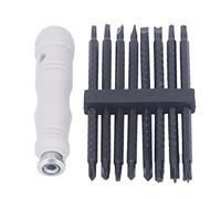 Cacciavite a Cricchetto Multifunzione, Set con 8 Inserti, Mini Telescopico, Risparmio di Sforzo, Acciaio Lega Cromo Vanadio - Manico Antiscivolo, Alta Durabilità, Per Riparazioni
