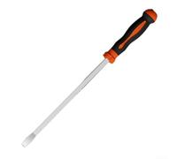 Cacciavite a testa piatta extra lungo, resistente, manico a bussante, in acciaio al carbonio, manico esteso e impugnatura antiscivolo in PVC, per uso professionale in officina, nero e arancione (38,1