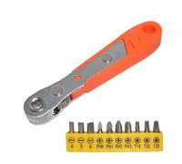 Cacciavite ad angolo retto Cacciavite a cricchetto offset a 90 gradi Cacciavite a cricchetto tascabile a basso profilo Chiave a bussola for punte per il serraggio di dadi esagonali o quadrati(Orange)