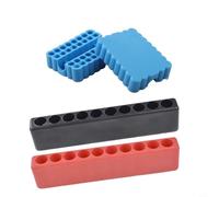 Cacciavite Bit Holder Organizer Per 6.35mm 1/4 Pollici Shank Drill Bits Con 32 E 10 Foro Custodia di Plastica Per Strumenti Officina Blu Rosso