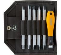 Juego de destornilladores con varillas intercambiables SYSTEM 4 ESD 2691 T11 SYSTEM 4 SET 11-tlg; SF-telescopic ESD, Rolltasch