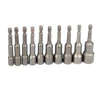 Cacciavite elettrico magnetico lungo 65 mm, set di chiavi a bussola con attacco esagonale da 1/4 di pollice, metriche, da 6 a 24 mm.(10pcs 6-15mm)