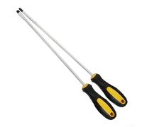 Cacciavite magnetico a croce e a taglio da 30,5 cm, con manico in gomma per lavorare in luoghi stretti con albero in acciaio al cromo vanadio (set da 2 pezzi)