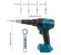 Cacciavite per utensili elettrici per uso domestico con pistola rivettatrice elettrica senza fili da 2.4-4.8mm con luce a LED per batteria Makita 18V (non inclusa)