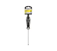 Cacciavite piatto vuoto acciaio S2 manico TPR bimateriale. Misura 0,8 x Ø 4,0 x 100 mm. DIN5265