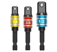 Cacciavite Pneumatico Con Vite Esagonale Nera Da 3 Pezzi, Biella Di Collegamento Da 1/2", Testa Quadrata Da 3/8", Attacco Da 1/4".