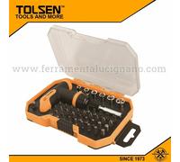 CACCIAVITE PORTAINSERTI A T CON IMPUGNATURA CON INSERTI SET 41 PZ. TOLSEN 20036