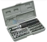 CACCIAVITE SNODATO CON INSERTI E BUSSOLE INTERCAMBIABILI GIRAVITE SET 40 PEZZI