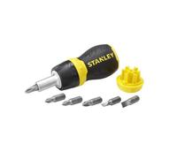 Cacciavite Stanley 0-66-358 Multi-bit Extra Corto con Cricchetto e 6 Punte