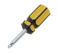 Cacciavite tozzo da 6 mm con manico corto per viti a testa piatta e scanalata, strumento compatto in acciaio per spazi ristretti, riparazione di elettrodomestici e mobili, giallo (croce)