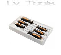 CACCIAVITI 6pz SET GIRAVITI 6 PEZZI A TAGLIO E CROCE TESTA BATTENTE Cr-V