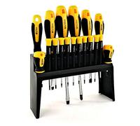 CACCIAVITI a taglio, croce, torx e di precisione 18 giraviti + RACK DI SUPPORTO
