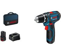 Bosch Akku-Bohrschrauber 12 V Li-Ion 1300 Giri/min Nero, Blu, Rosso