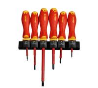 Cacciaviti Elettricista Isolanti 1000V INGCO Punta Magnetica 3 Croce + 3 Taglio