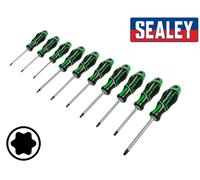 Set Cacciaviti 10pc Trx-Star Gripmax - Hi-Vis Verde AK4324HV Sealey Nuovo
