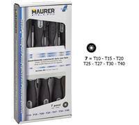 Cacciavite Torx Maurer Plus Con Foro Serie 7 Pz Acciaio S2