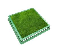 Cache decorativa in resina per fioriere, quadrata, 80 x 80 cm, facile da pulire, cornice e coperchio, perfetta per scuole, parchi e giardini, soluzione decorativa per esterni