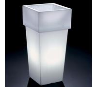 Cache-Pot Gemini Quadrato alto H 100 cm con luce LED OUTDOOR con cavo