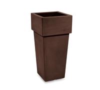 Cache pot quadrato in resina "Gemini" h. 70 cm.