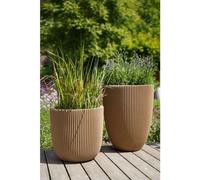 Cachepot Capi Europe Groove NL Beige Rotondo Isolamento Resistente UV 43x41 cm