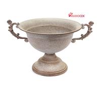 CACHEPOT Porta vaso fioriera ferro coppa grigio anticato h37 Nuvole di Stoffa
