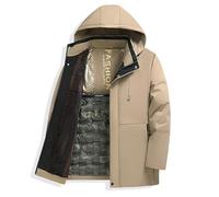 Cachi,XXL,Giacca da Uomo con Cappuccio, Parka Invernale Lungo da Uomo, Giacca Imbottita Termica Impermeabile da Neve per Esterni, Parka, Piumino